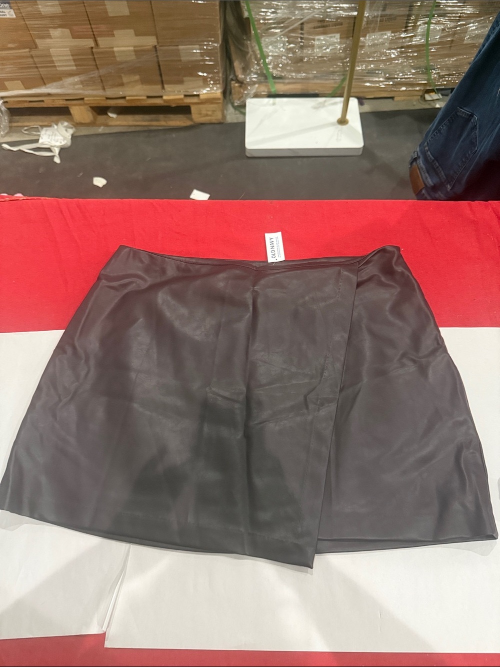 NWT Faux Leather dark brown Mini Skirt